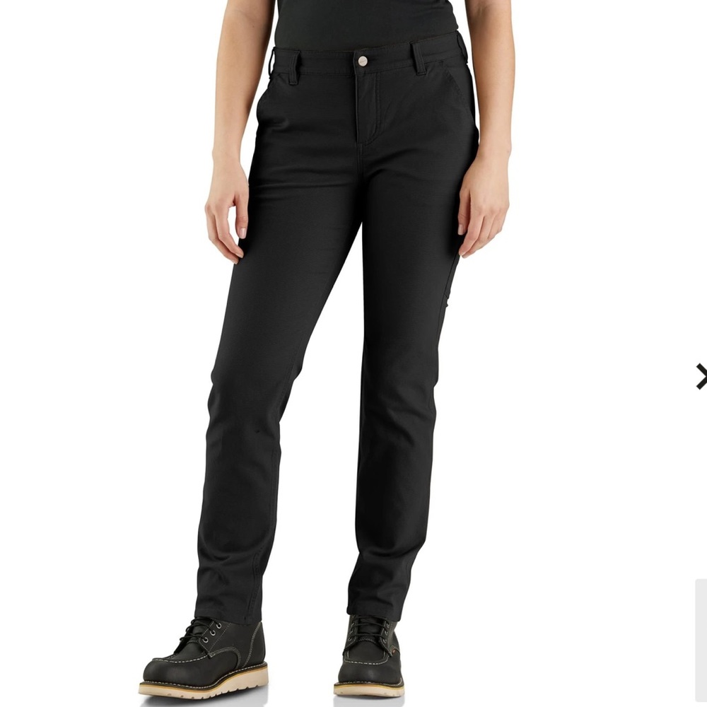 Carhartt Rugged Flex Loose-Fit Straight Canvas Work Pants Black Size 10 Tall